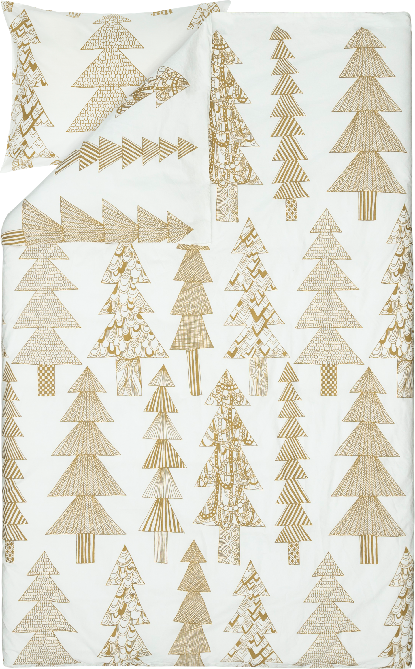 Marimekko Kuusikossa pussilakanasetti 150x210 cm beige-valkoinen