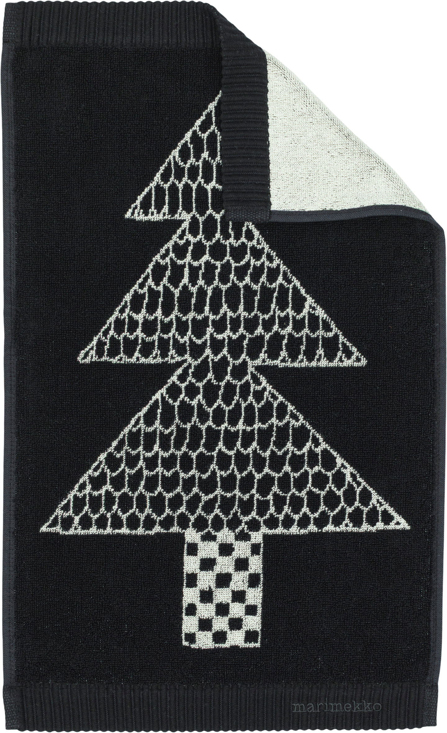 Marimekko Kuusikossa vieraspyyhe 30x50 cm musta-valkoinen