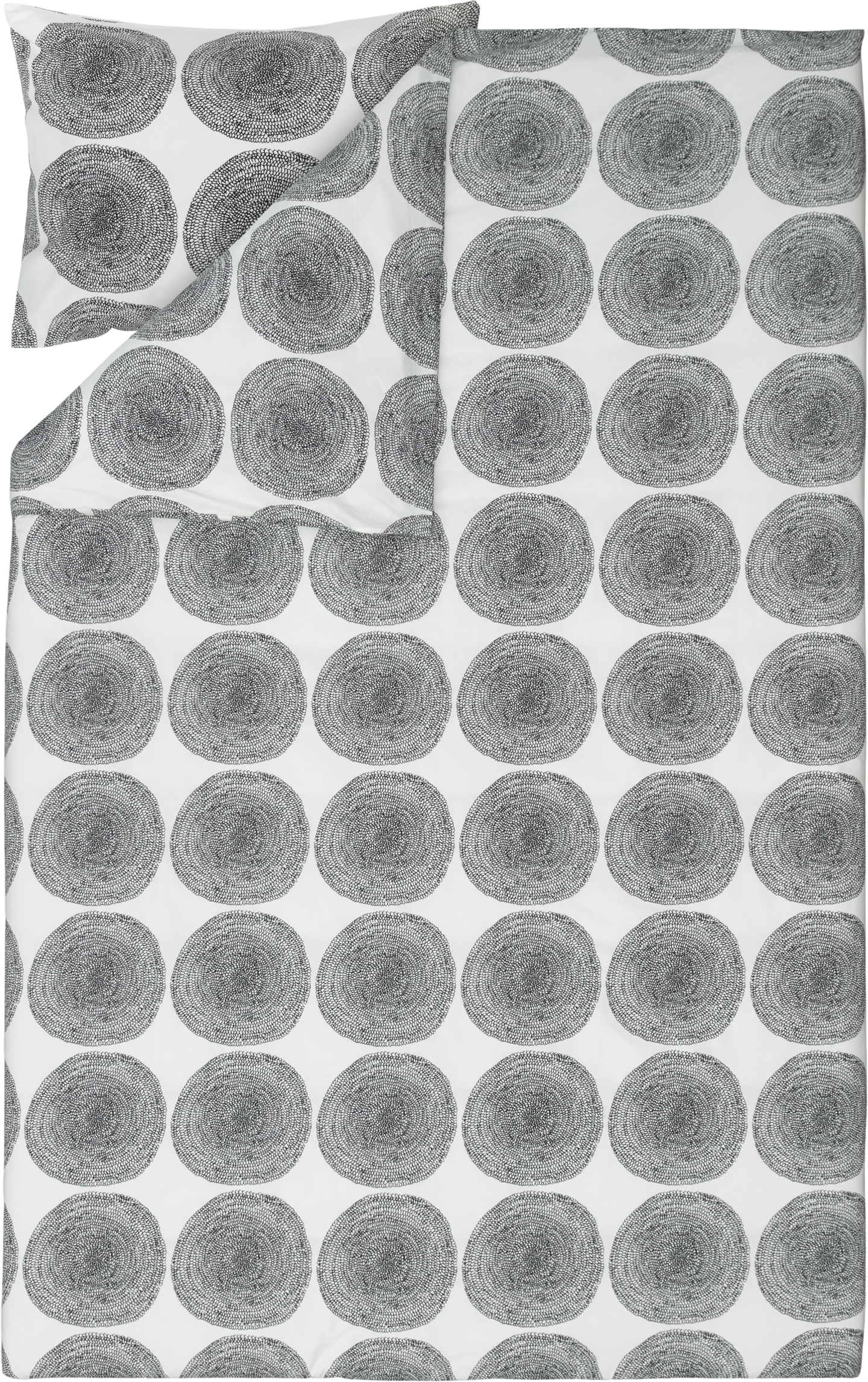 Marimekko Mustapippuri pussilakanasetti 150x210 cm luonnonvalkoinen-musta