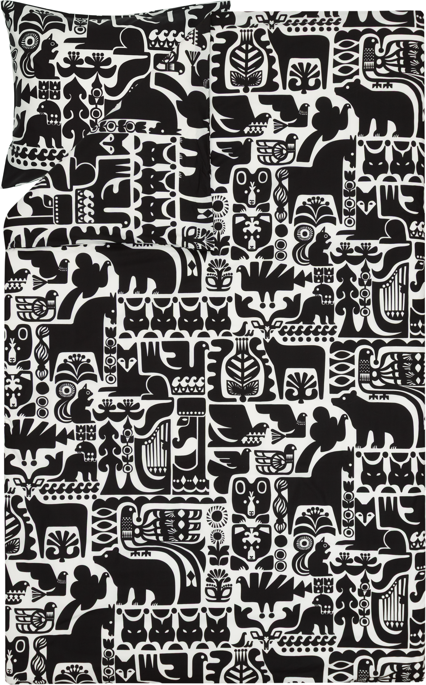 Marimekko Kanteleen kutsu pussilakanasetti 150x210 cm musta