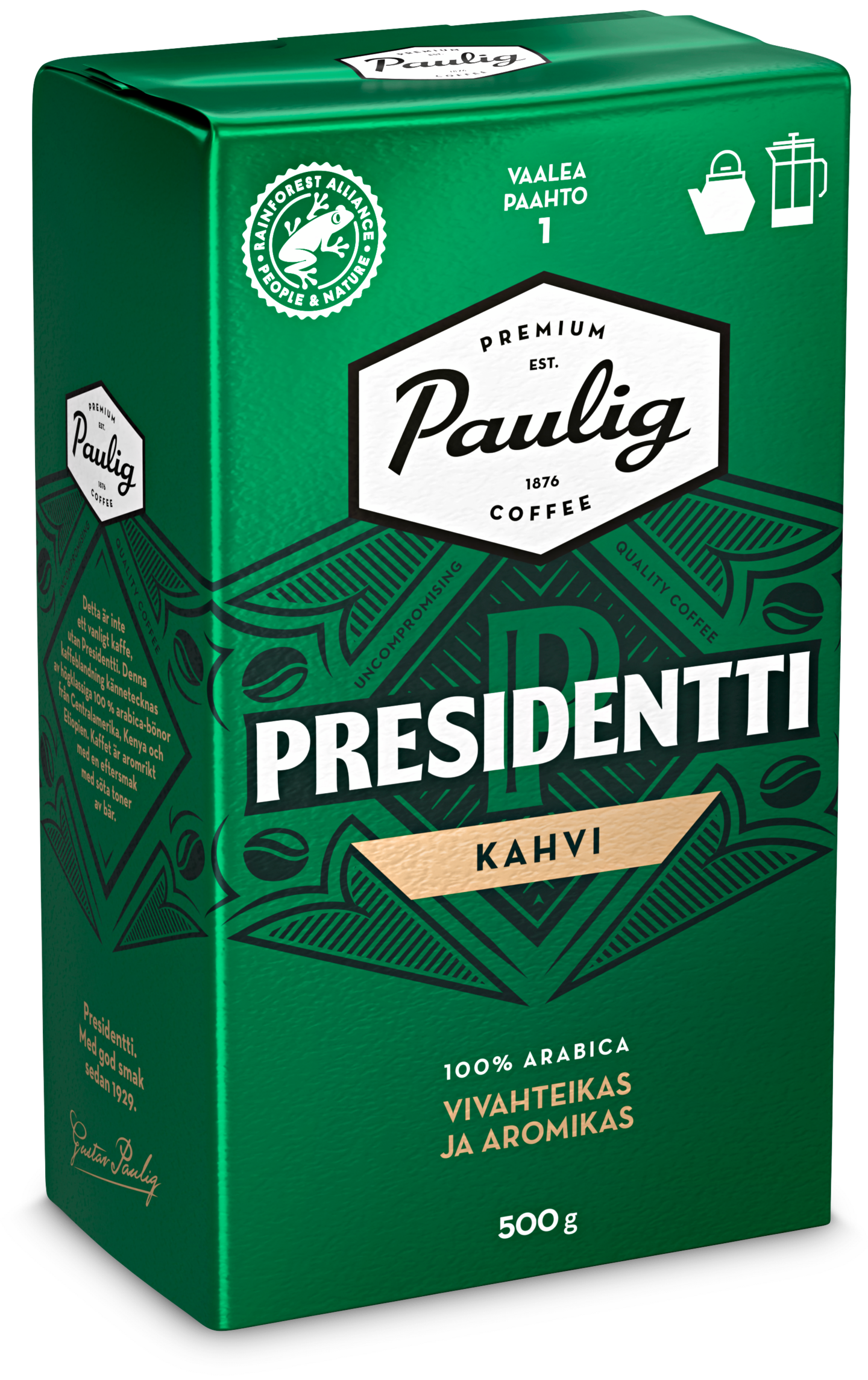 Presidentti kahvi 500g pj PUOLILAVA