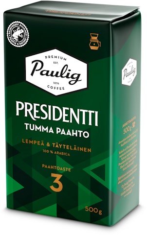 Presidentti Tumma Paahto kahvi 500g suodatinjauhettu