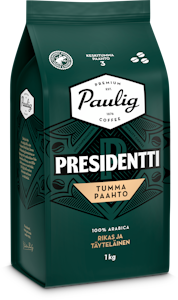 Presidentti Tumma Paahto kahvi 1kg papu