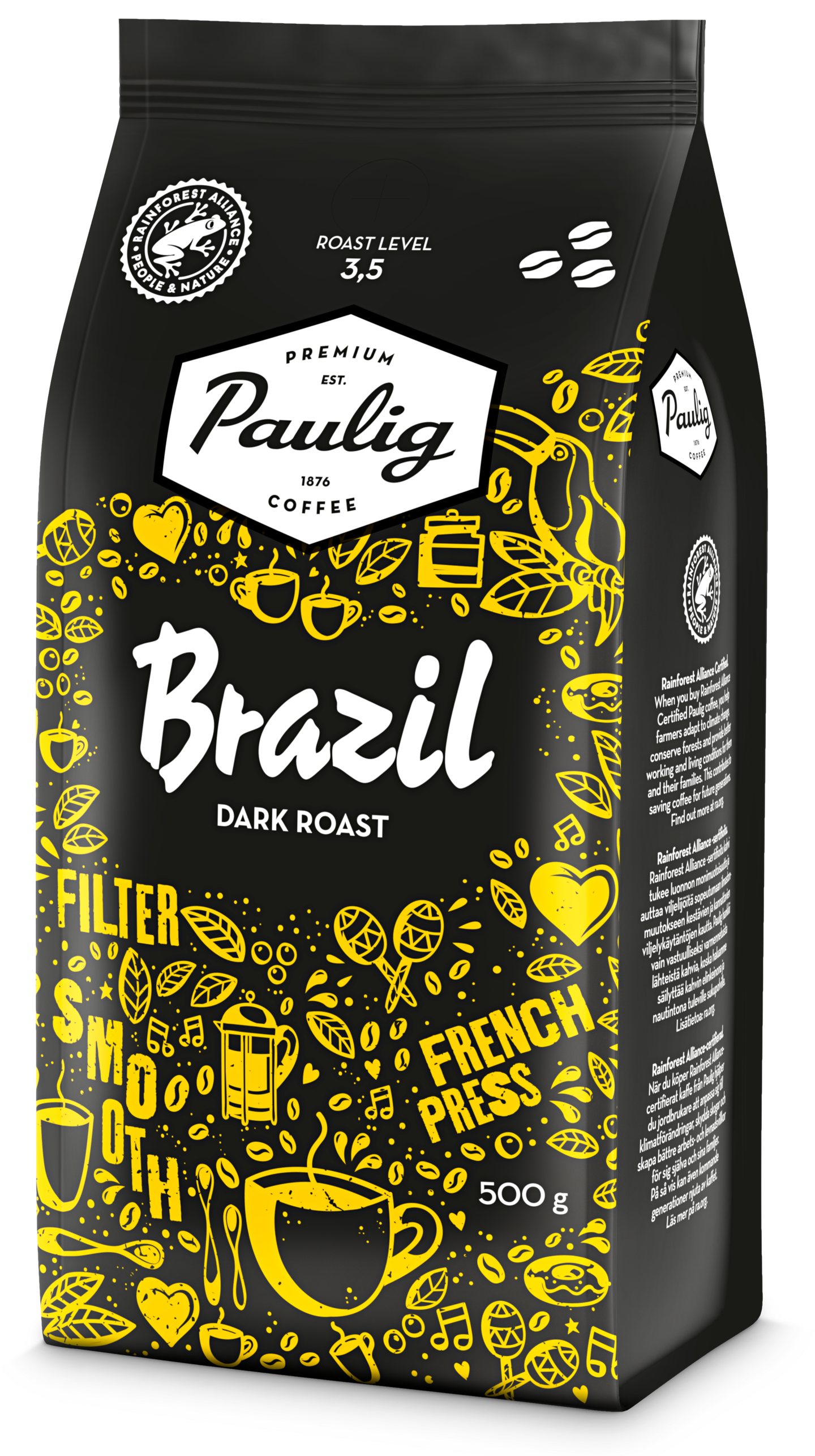 Brazil papukahvi 500g tummapaahto RFA