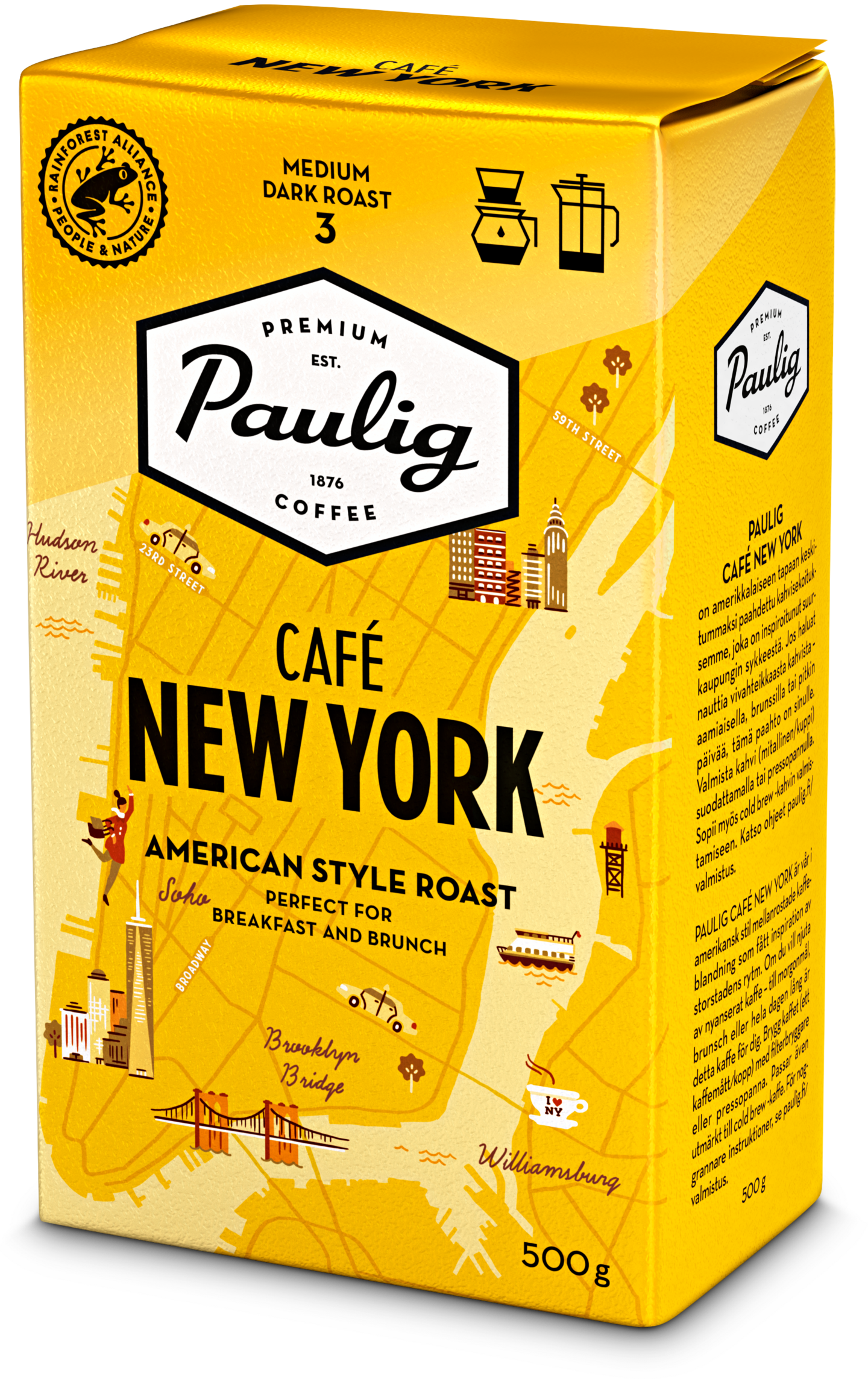 Paulig Cafe New York 500g suodatinjauhettu kahvi RFA