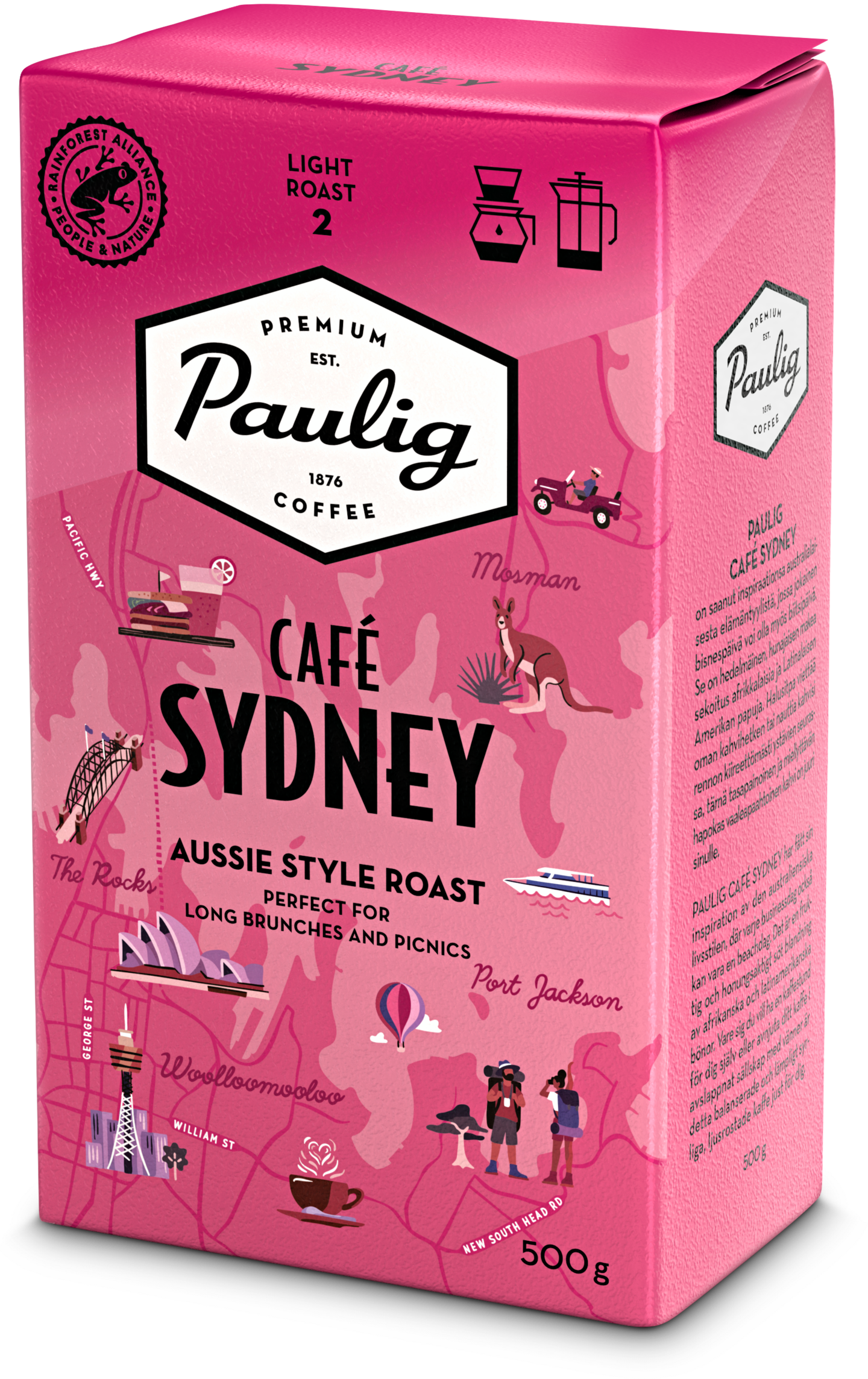 Paulig Cafe Sydney 500g hienojauhettu kahvi RFA