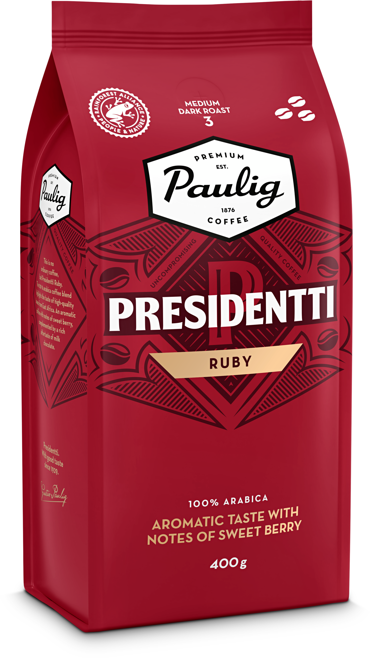 Presidentti Ruby 400g papukahvia RFA