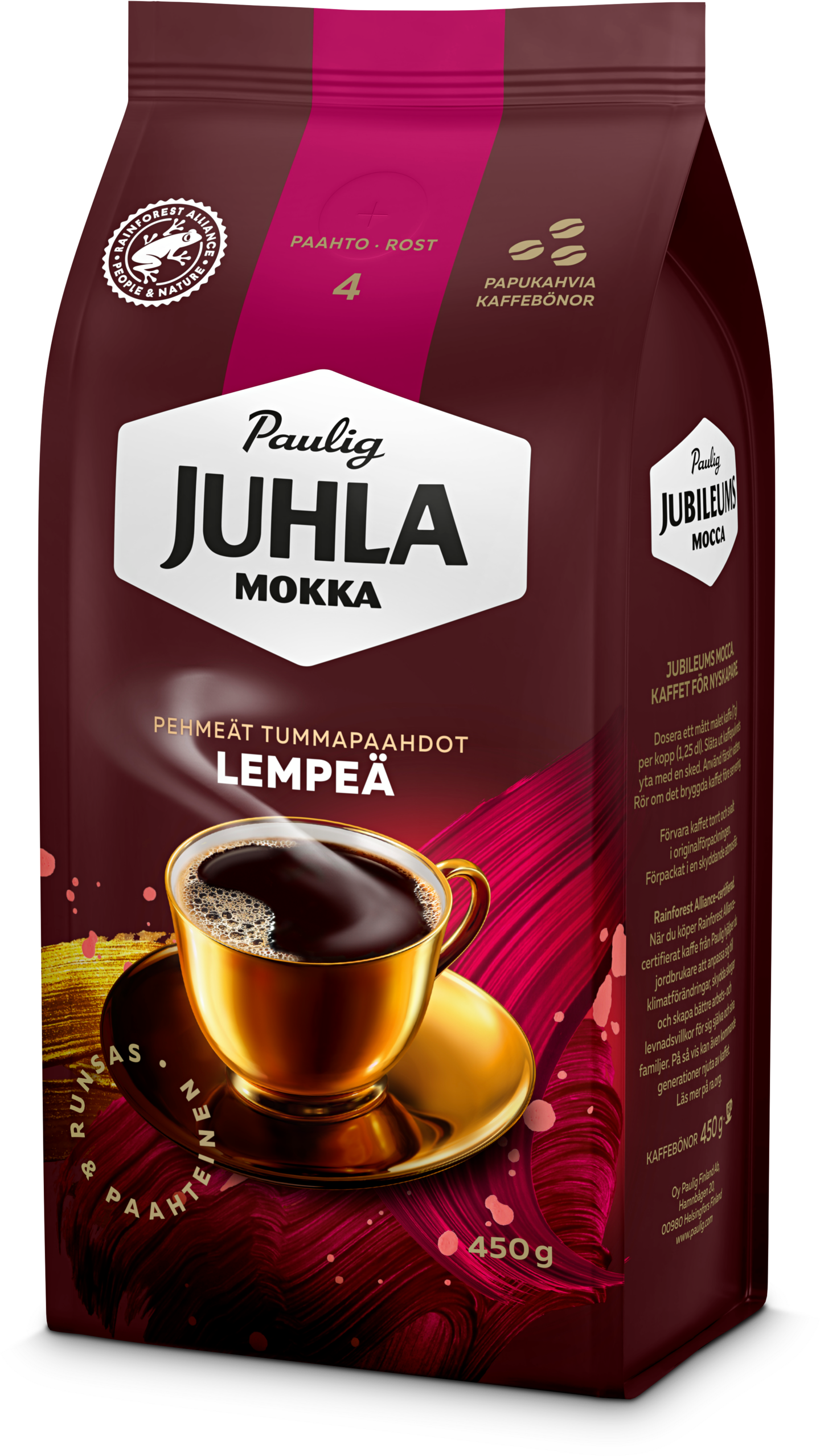 Paulig Juhla Mokka Lempeä kahvipapu 450g