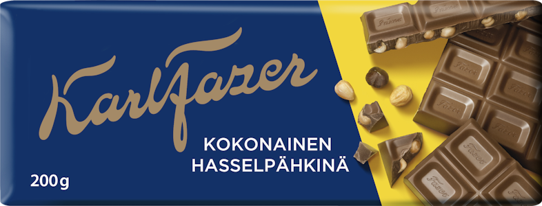 Karl Fazer Kokonainen Hasselpähkinä maitosuklaalevy 200g