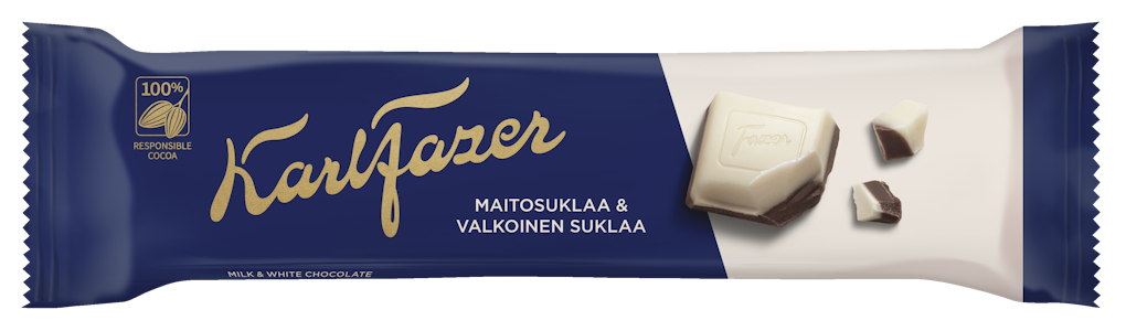 Karl Fazer Sininen ja Valkoinen suklaapatukka 38g