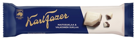Karl Fazer Sininen ja Valkoinen suklaapatukka 38g