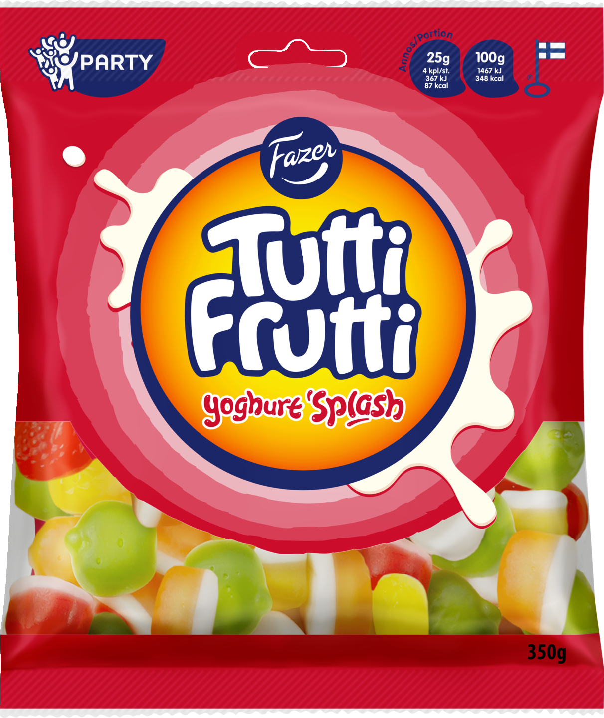 Fazer Tutti Frutti Yoghurt Splash karkkipussi 350g