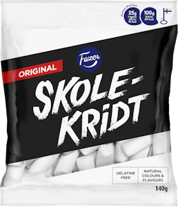 Fazer Skolekridt 140g karkkipussi