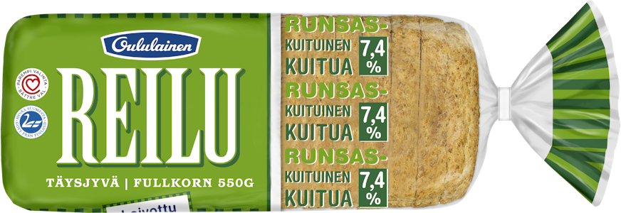 Oululainen Reilu Täysjyvä täysjyväleipä 550g