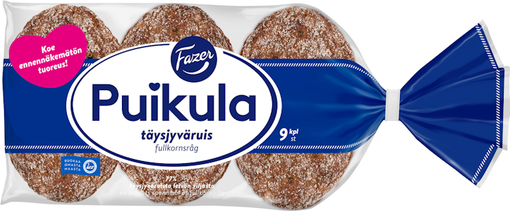 Fazer Puikula Täysjyväruis ruisleipä 9kpl/500g