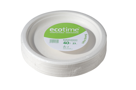 Ecotime kuitulautanen 23cm matala 40kpl