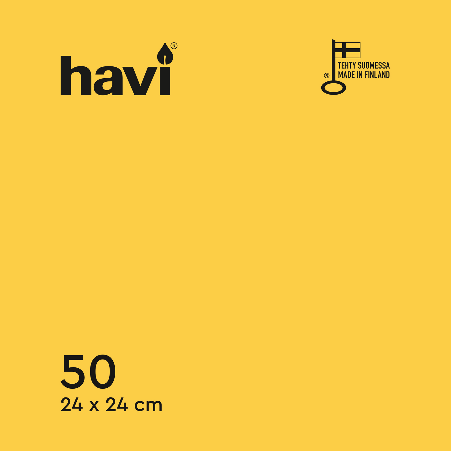 Havi lautasliina 24cm 50kpl keltainen