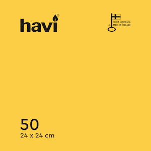 Havi lautasliina 24cm 50kpl keltainen