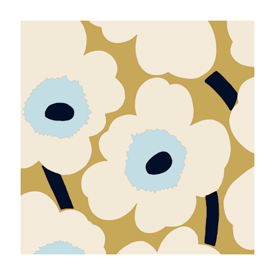 Marimekko lautasliina 33cm 20kpl Unikko beige sininen
