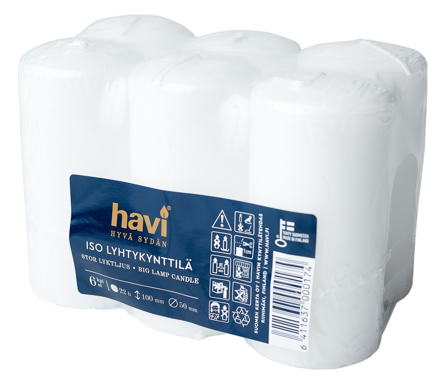 Havi Iso Lyhtykynttilä 6-pack valkoinen