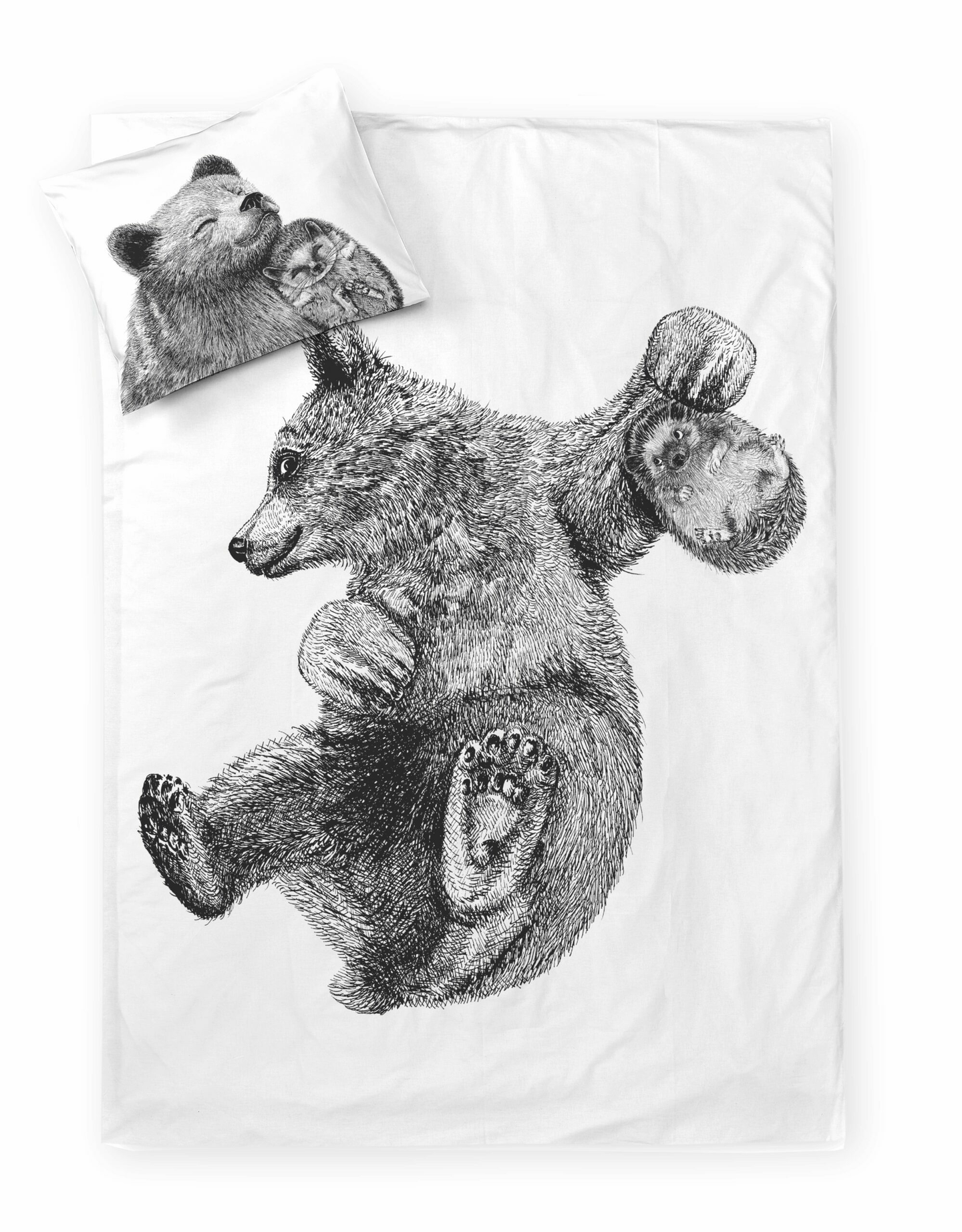Finlayson Karhu ja Siili pussilakanasetti 150x210 cm + 50x60 cm