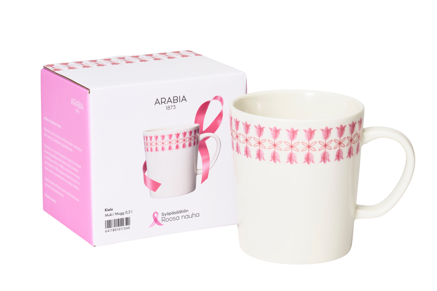 Arabia Kielo muki 0,3L Roosa nauha