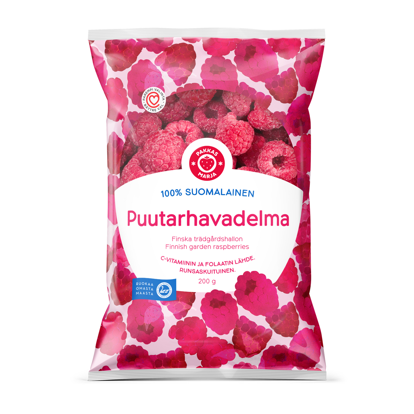 Pakkasmarja puutarhavadelma 200g suomalainen pakaste