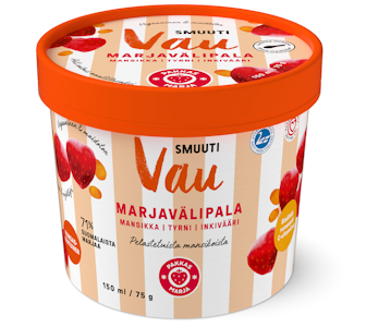 Pakkasmarja Smuuti Vau Marjavälipala Mansikka, tyrni & inkivääri 150ml/75g