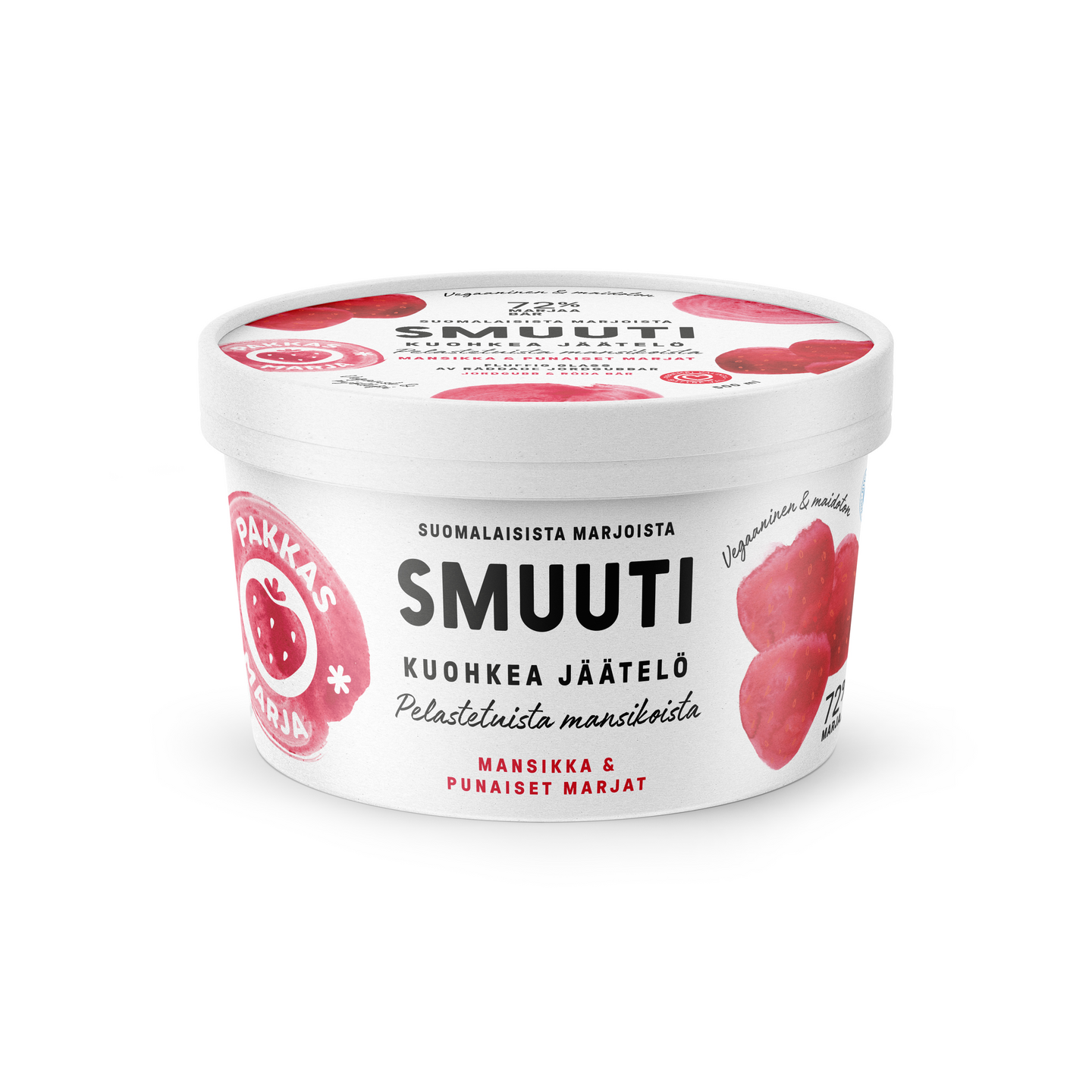 Pakkasmarja Smuuti jäätelö Mansikka & punaiset marjat 500ml