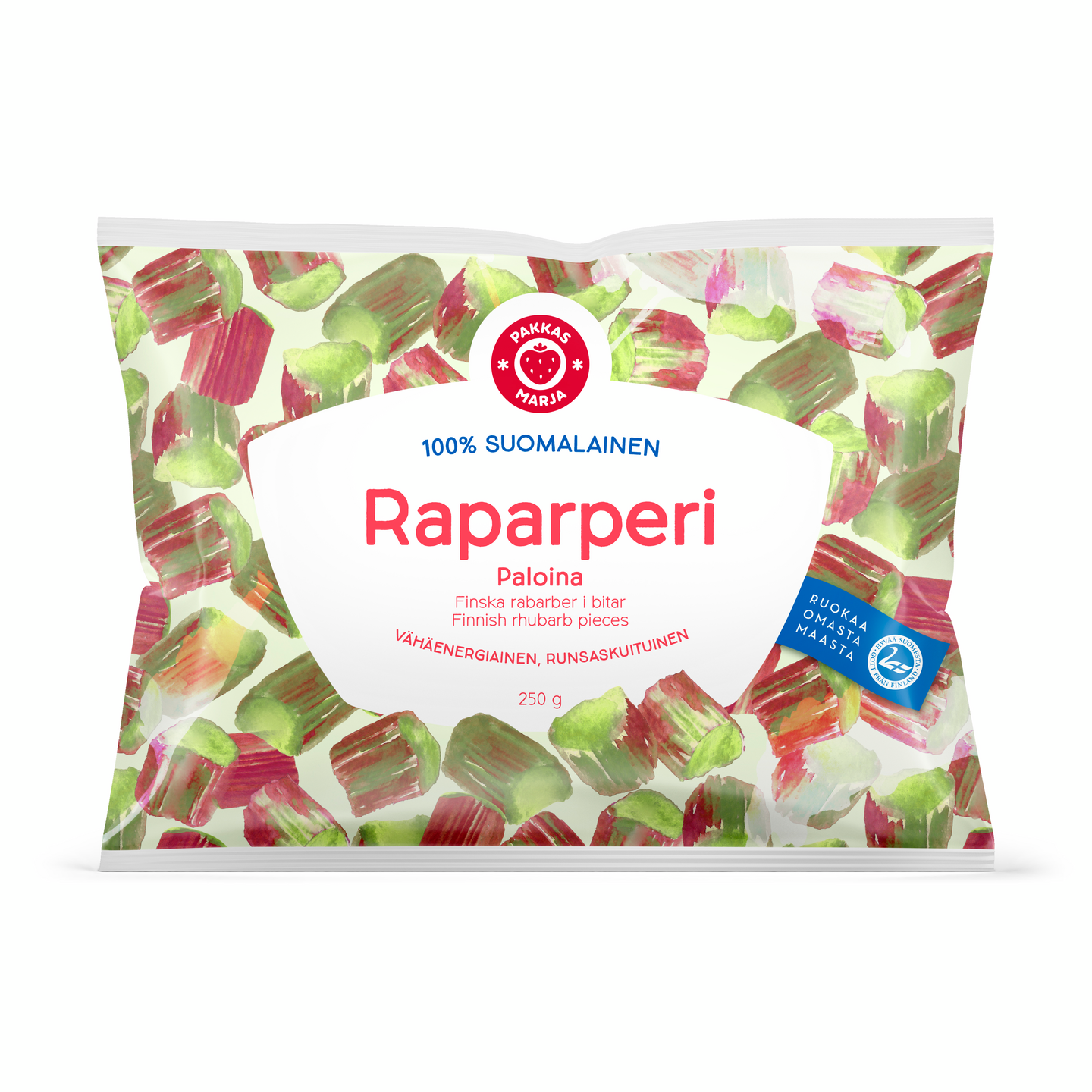 Pakkasmarja suomalainen raparperi paloina 250g pakaste