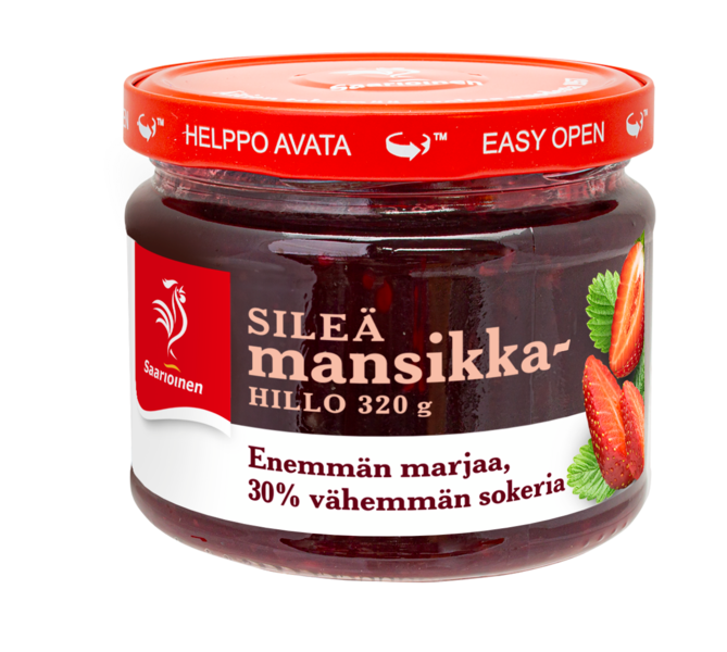 Saarioinen Mansikkahillo sileä vähemmän sokeria 320g