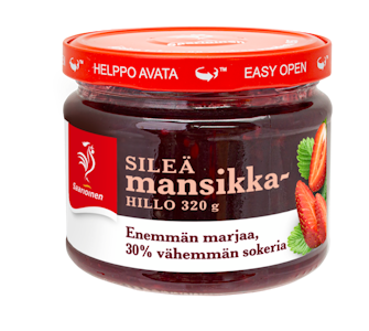 Saarioinen Mansikkahillo sileä vähemmän sokeria 320g