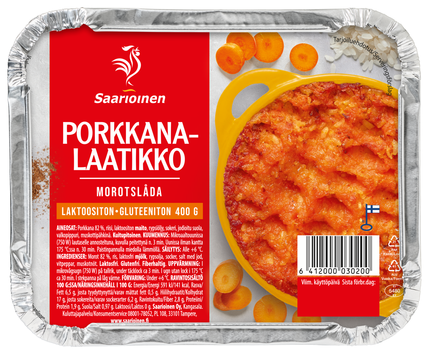 Saarioinen Porkkanalaatikko 400 g | K-Ruoka Verkkokauppa