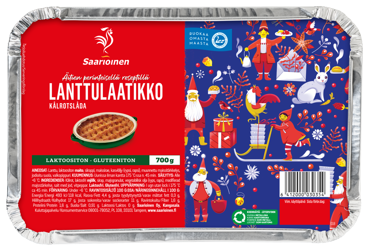 Saarioinen Lanttulaatikko 700g laktoositon