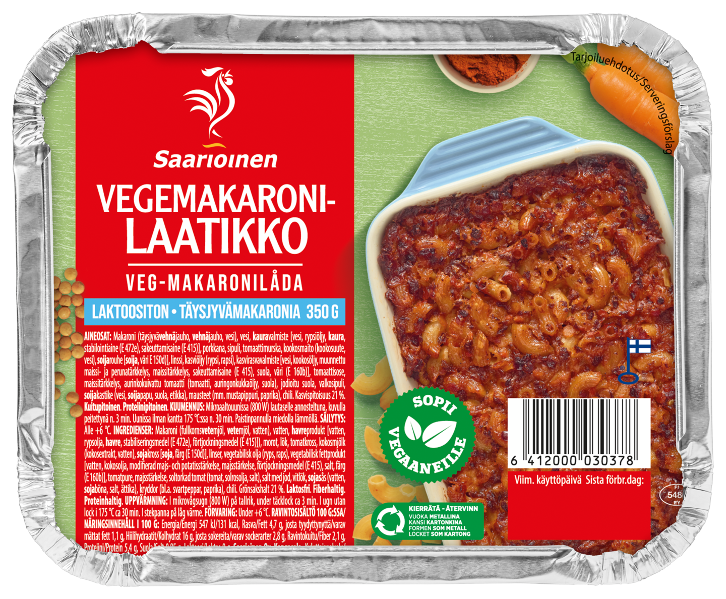 Saarioinen vegemakaronilaatikko 350g