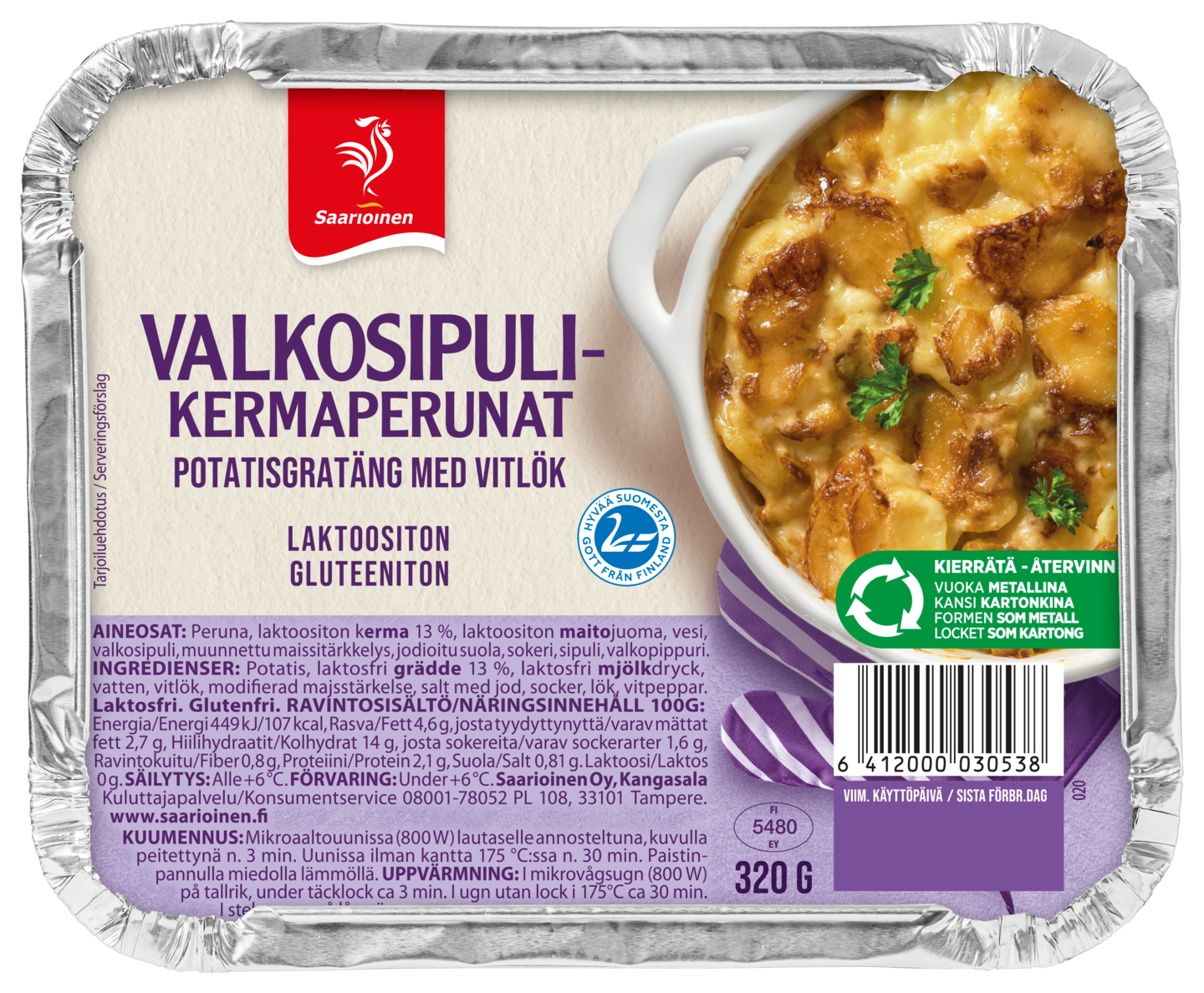 Saarioinen valkosipulikermaperunat 320g