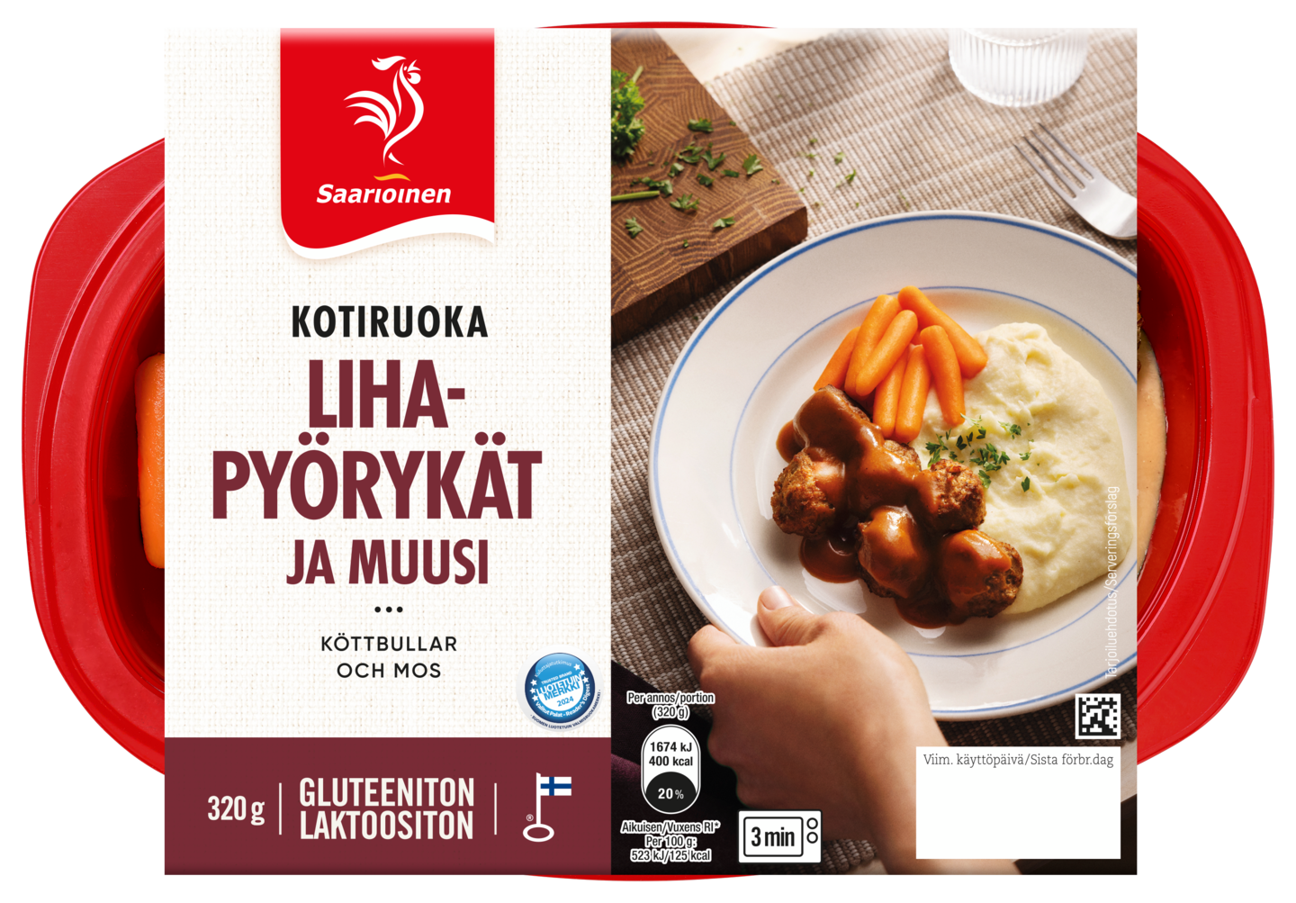 Saarioinen lihapyörykkä ja muusi 320g