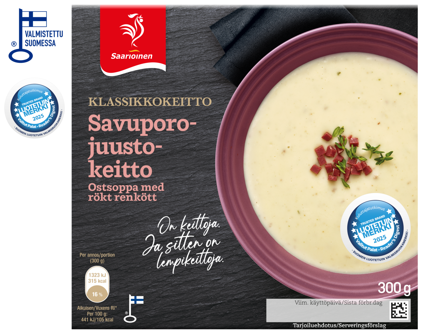 Saarioinen Klassikkokeitto savuporo-juustokeitto 300 g