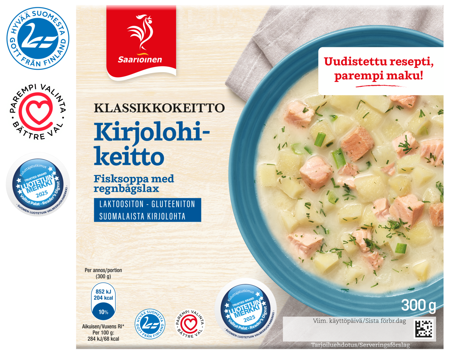 Saarioinen Klassikkokeitto kirjolohikeitto 300g