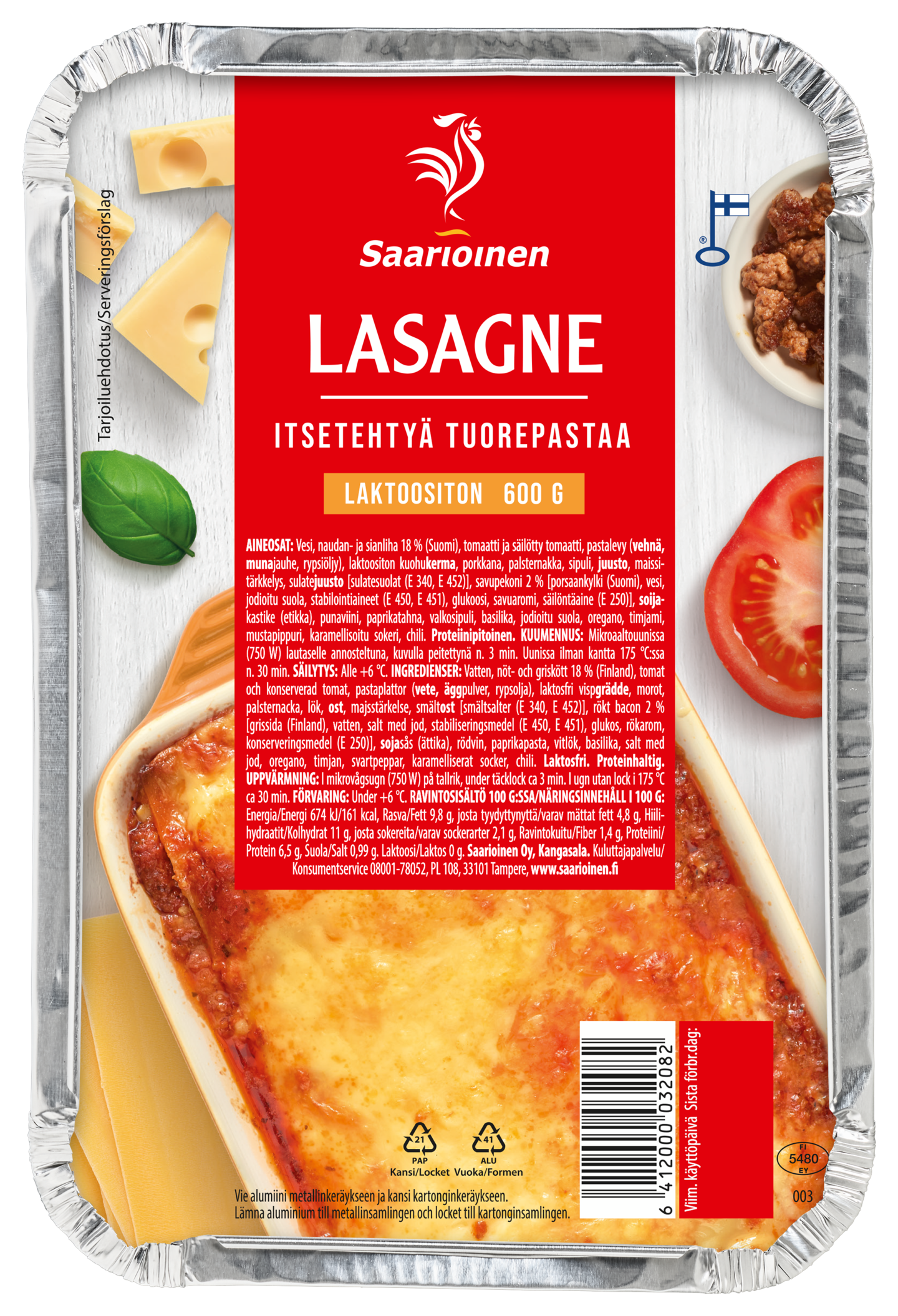 Saarioinen lasagne 600g | K-Ruoka Verkkokauppa