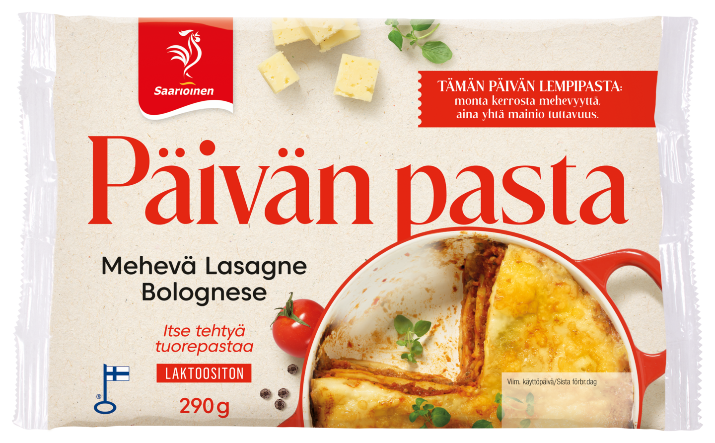 Saarioinen Päivän pasta mehevä lasagne bolognese 290g | K-Ruoka Verkkokauppa