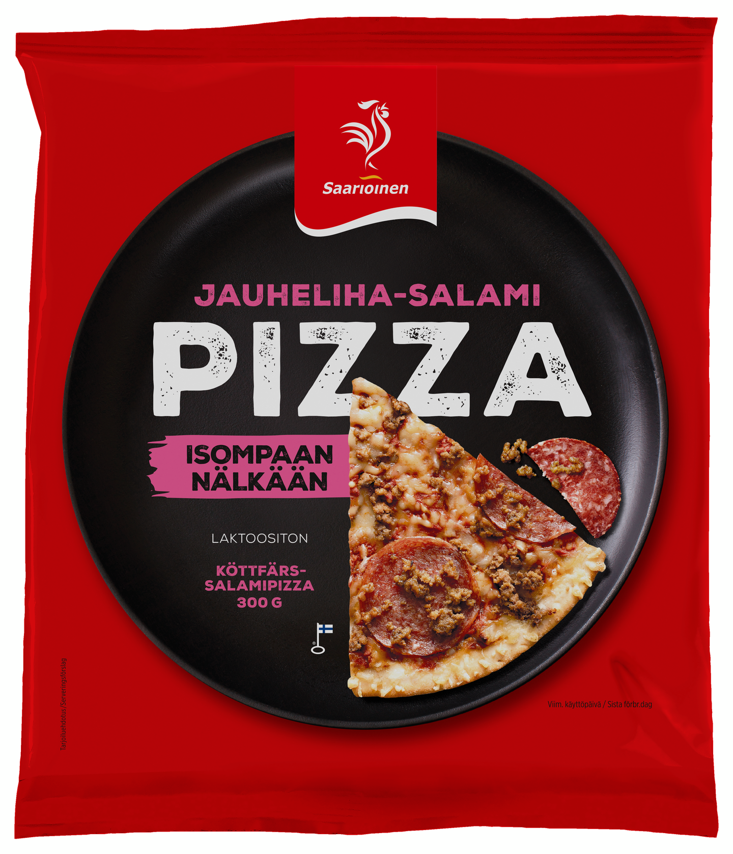 Saarioinen jauheliha-salamipizza 300g — HoReCa-tukku Kespro