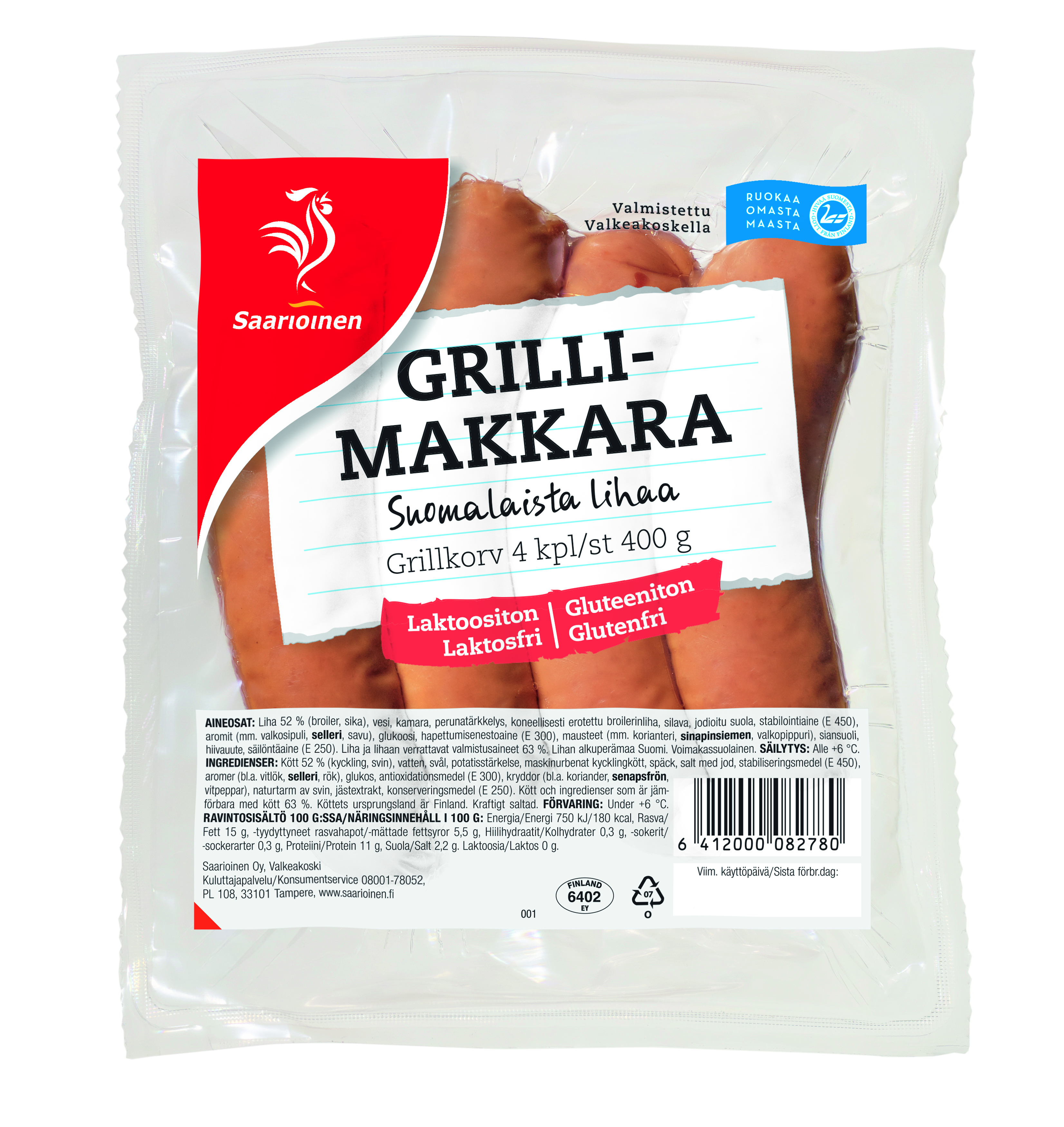 Saarioinen grillimakkara 400g | K-Ruoka Verkkokauppa