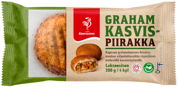 Saarioinen grahampiirakka kasvistäytteellä 4kpl 280g