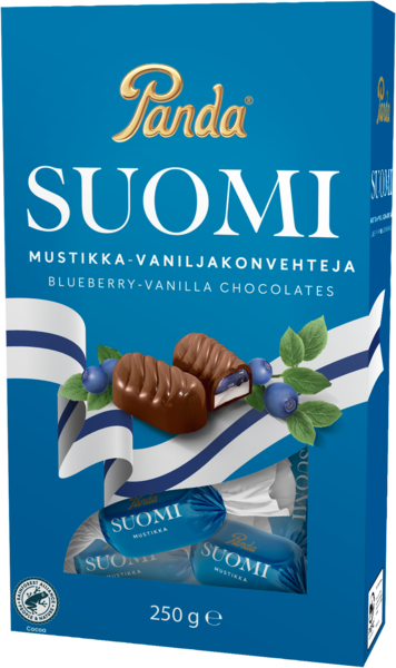 Panda Suomi Mustikka konvehtirasia 250g