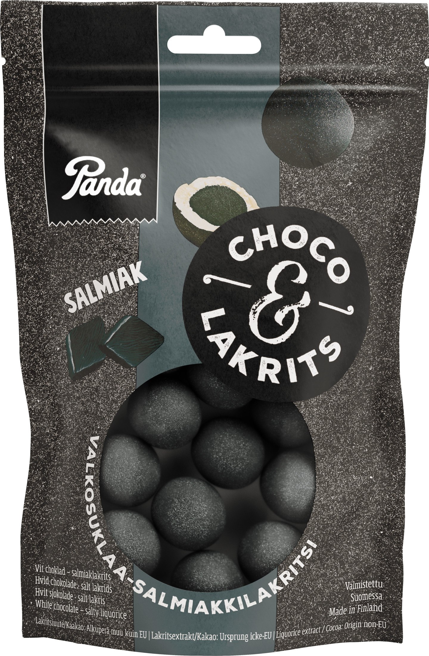 Panda Choco Lakrits valkosuklaa-salmiakkilakritsi 120g