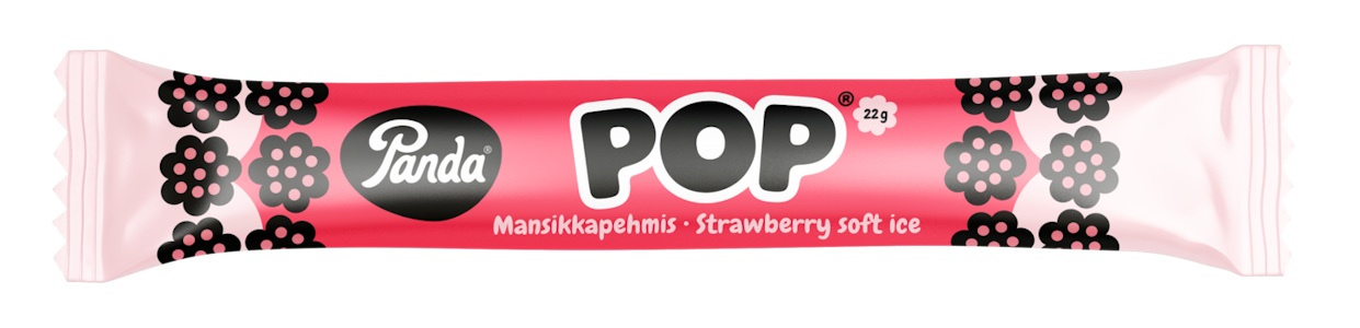 Panda Pop mansikkapehmis 22g täytelakritsipatukka