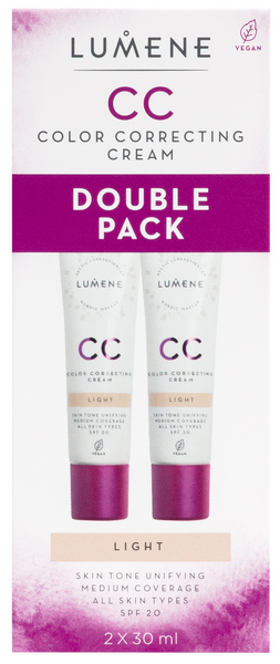 Lumene CC Color Correcting Cream SPF20 Light tuplapakkaus