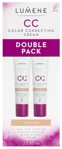 Lumene CC Color Correcting Cream SPF20 Medium tuplapakkaus