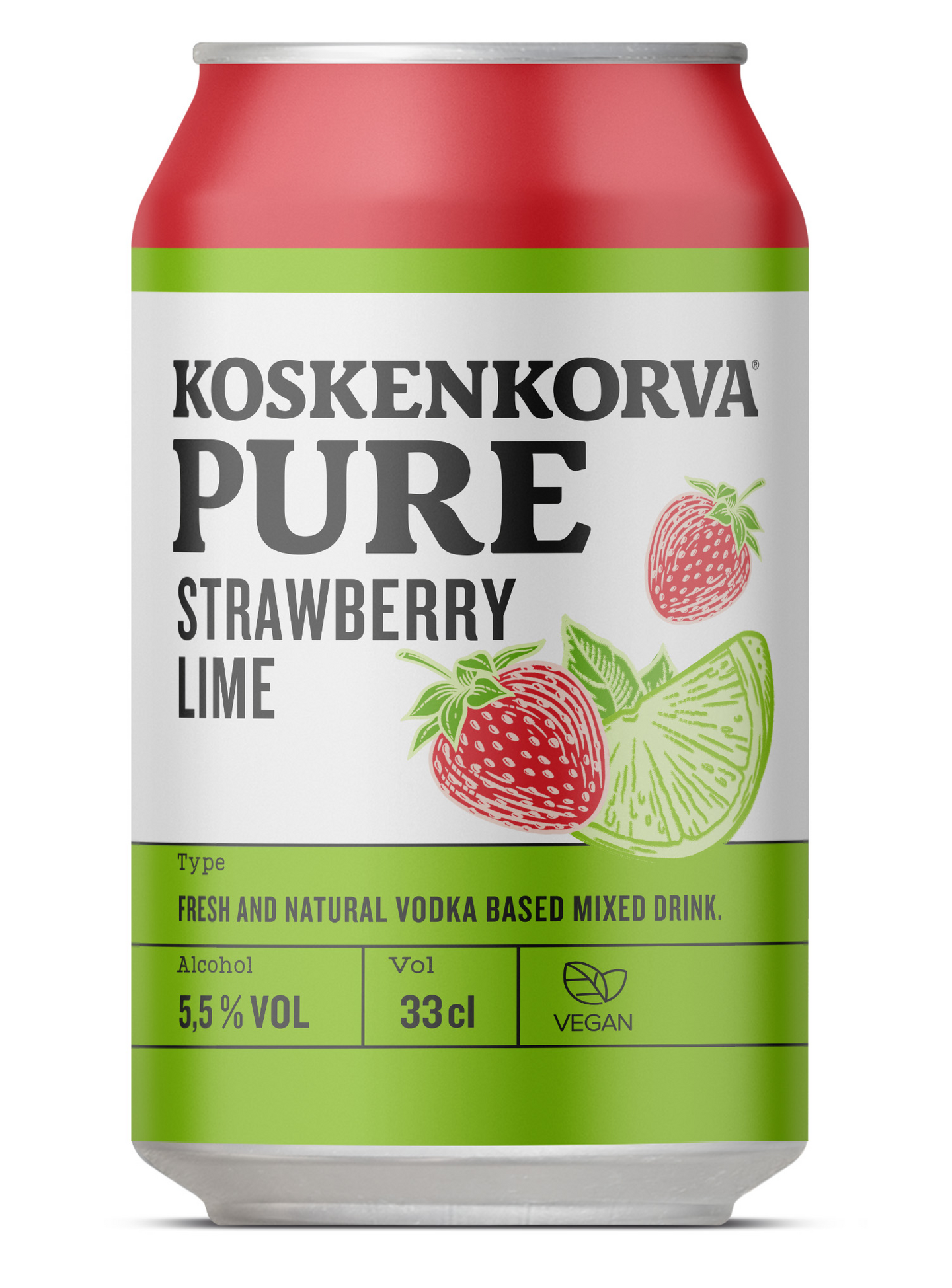 Koskenkorva Pure Strawberry-Lime 5,5% 0,33l